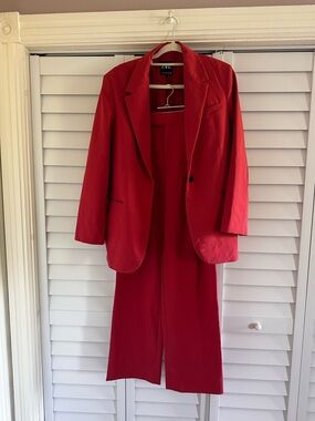 Zara Raspberry Red Blazer and Pant Set